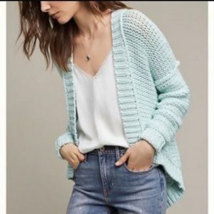 Anthropologie Moth Knitted Open Front Cardigan M